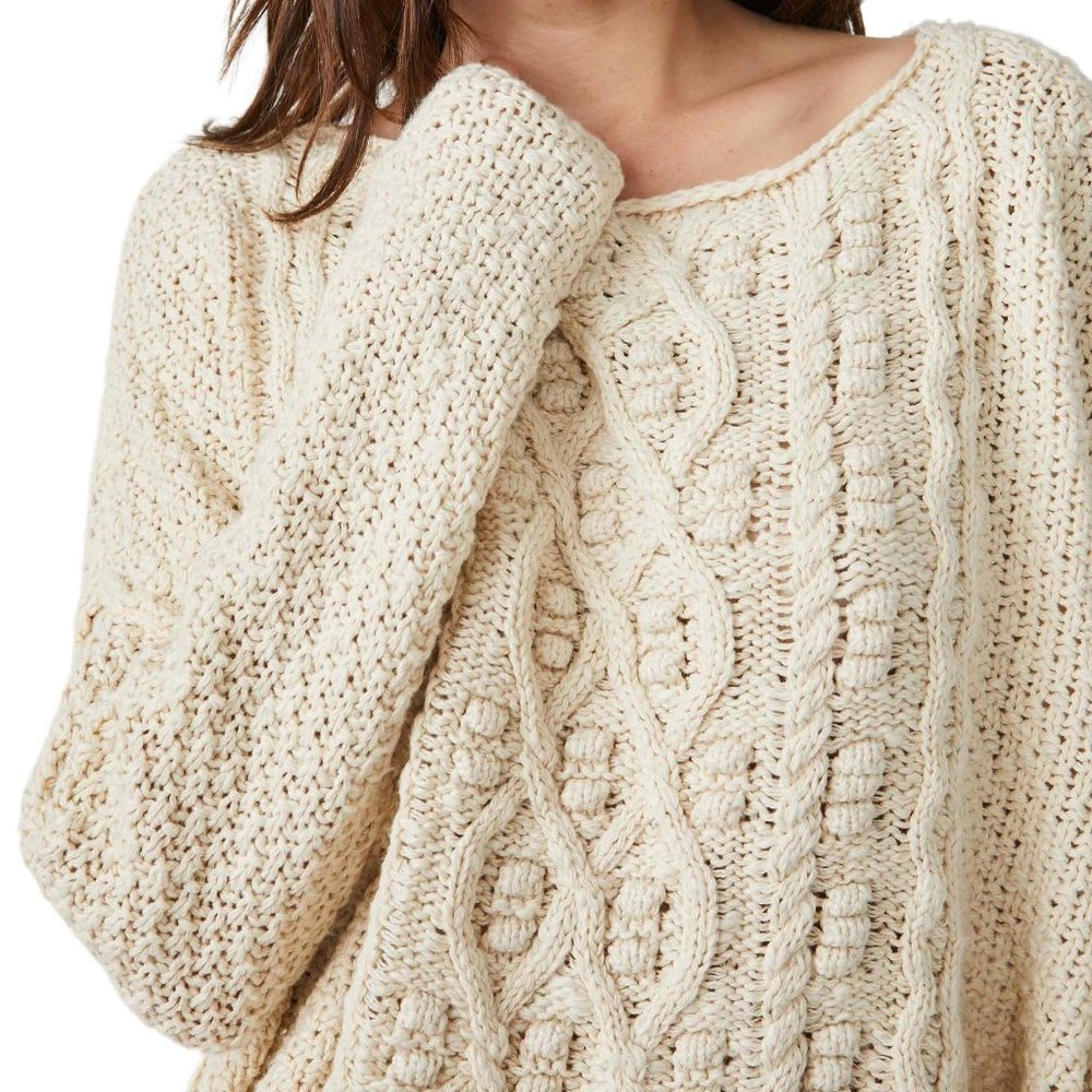 FREE PEOPLE  changing tides cropped sweater Sz XS NEW